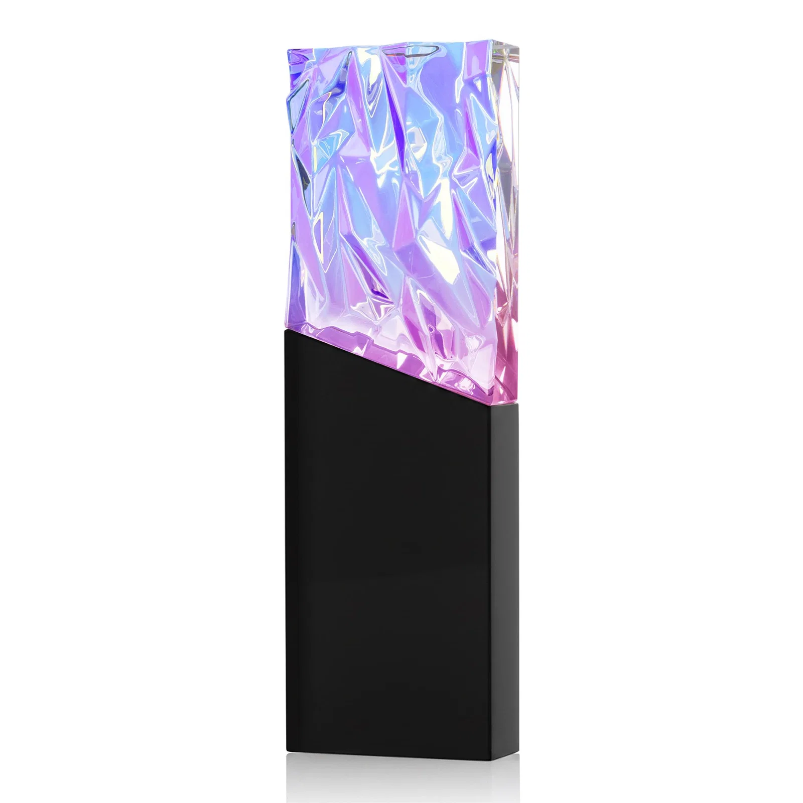 Branded Faceted Crushed-Top Optical Crystal Award, awards for corporate award ceremonies