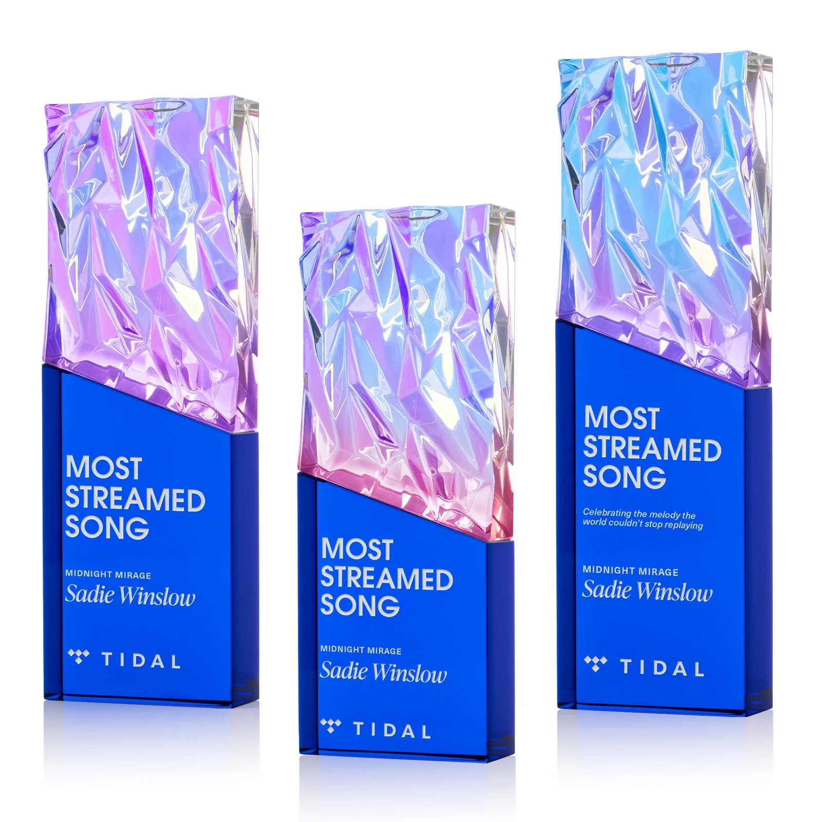 Custom Faceted Crushed-Top Optical Crystal Award, awards for team milestone celebrations