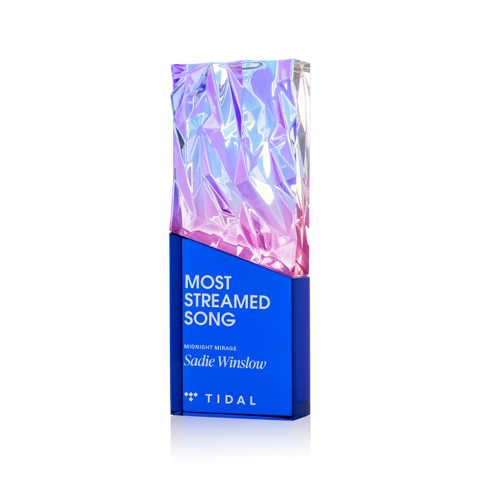 Custom Faceted Crushed-Top Optical Crystal Award, awards for donor appreciation