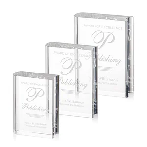 Full Color Open Book Crystal Award