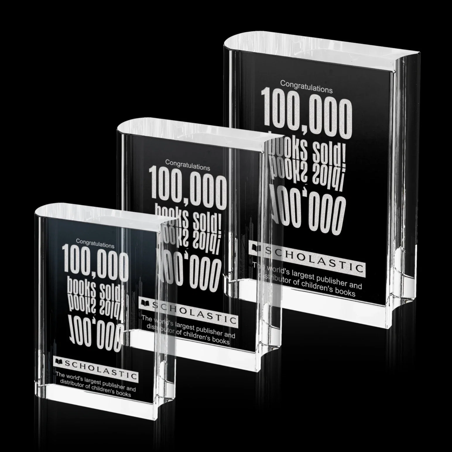 Custom Crystal Hardcover Book Replica Award for employee recognition