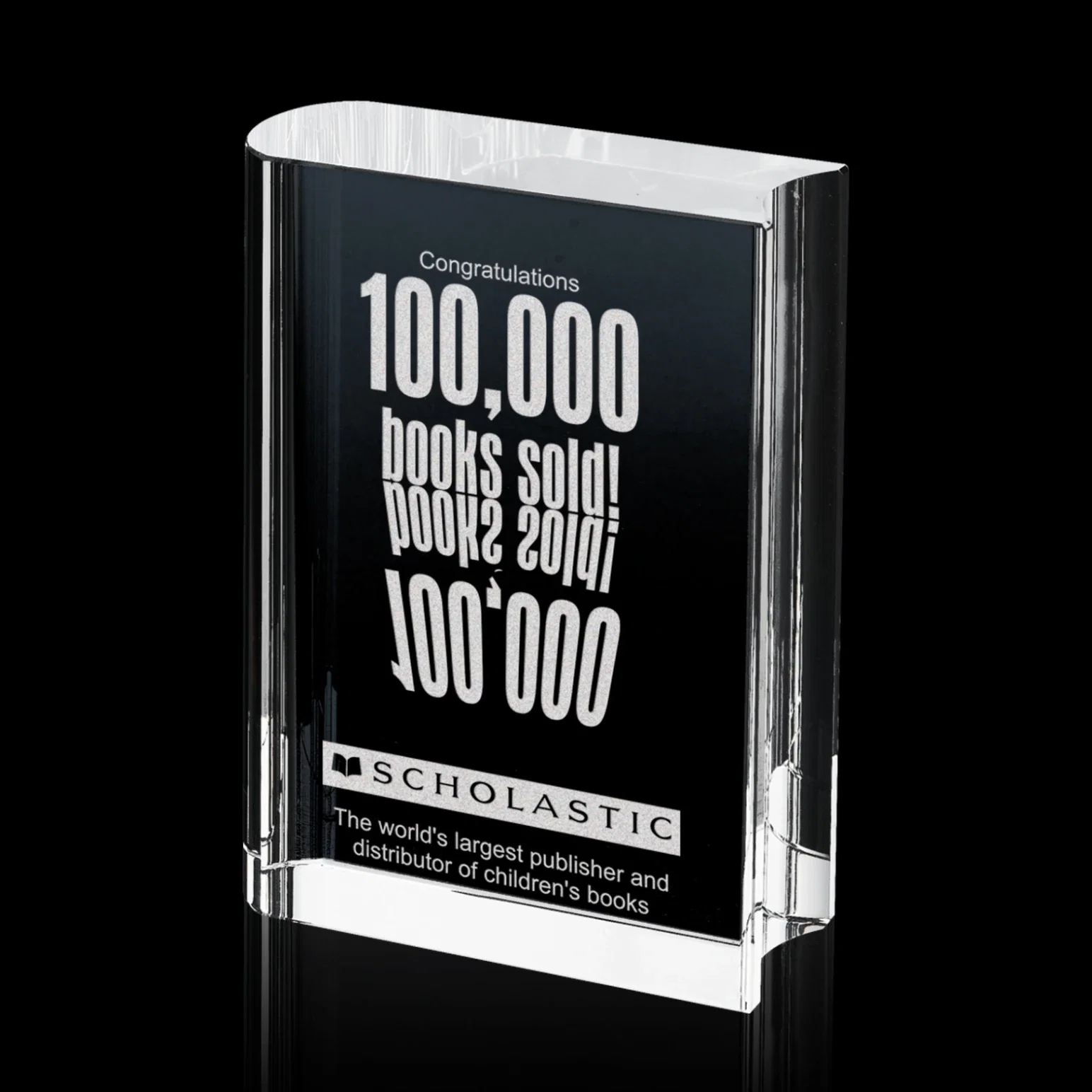 Custom Crystal Hardcover Book Replica Award for service anniversary gifts