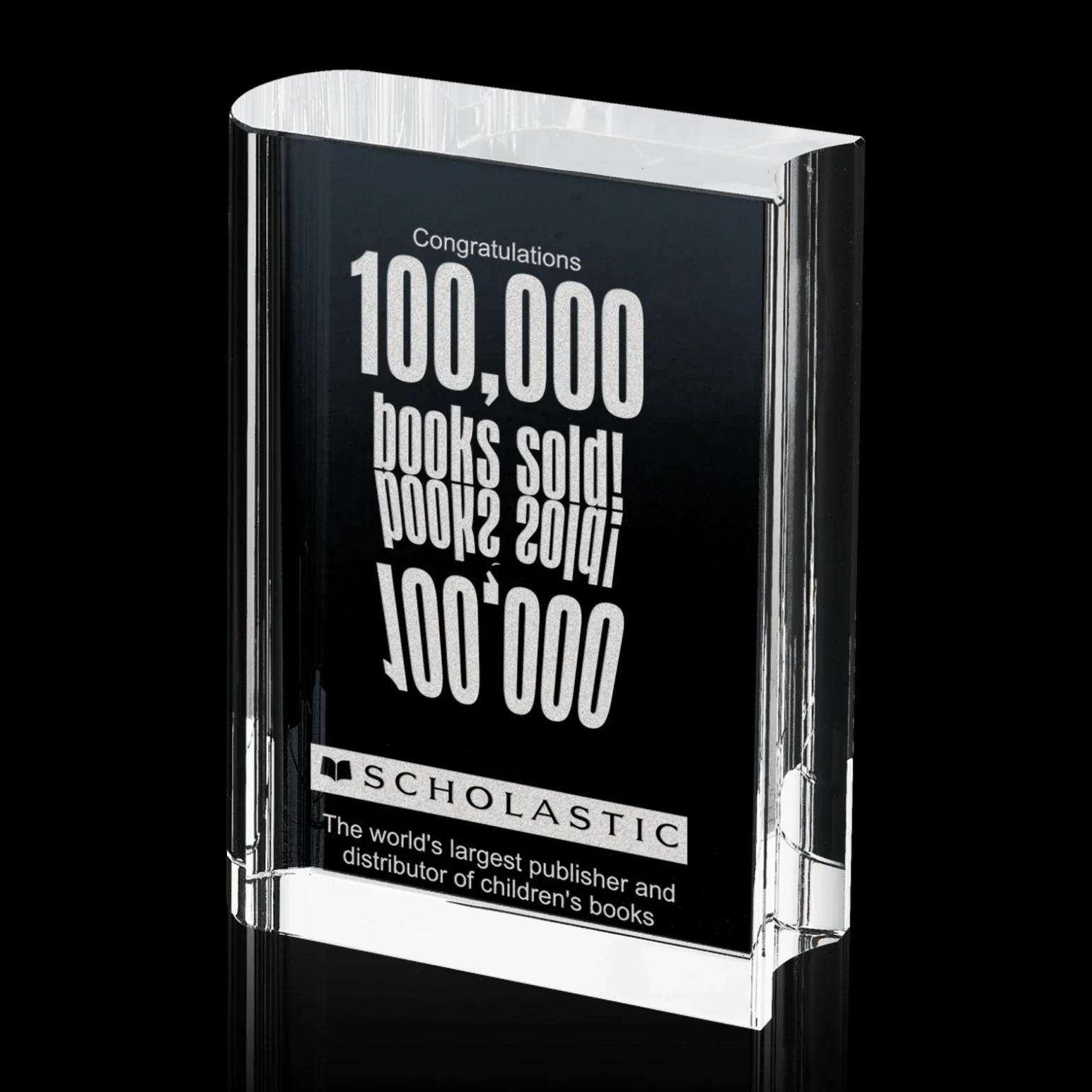 Custom Crystal Hardcover Book Replica Award for sales achievement awards