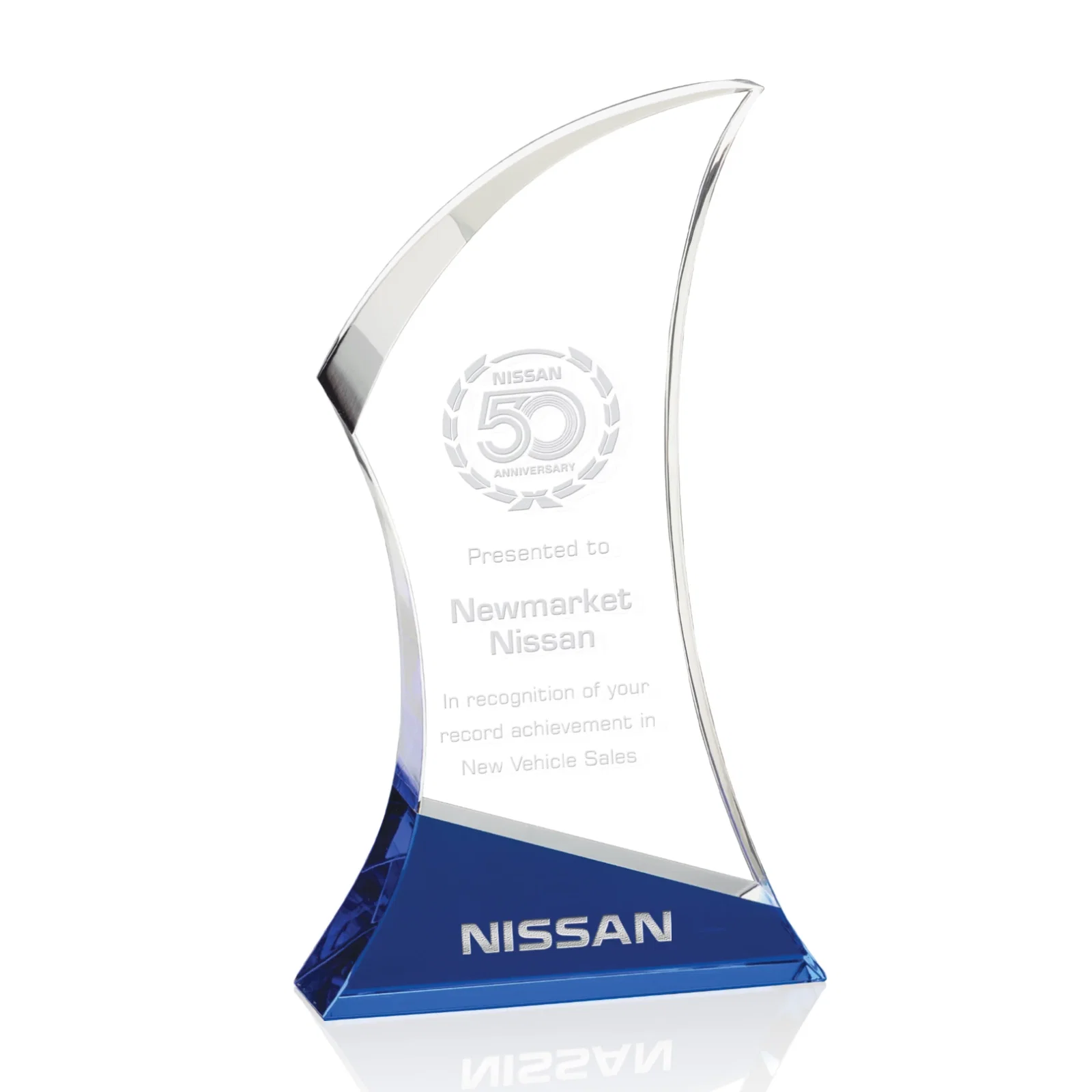 Optical Crystal Nerina Award with Slanted Base — view 6