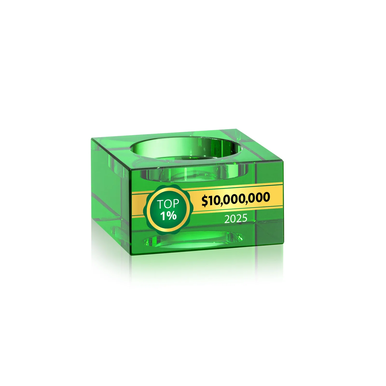 Promotional Optical Crystal Stacker Block for the Tofino Milestone Tower for service anniversary gifts