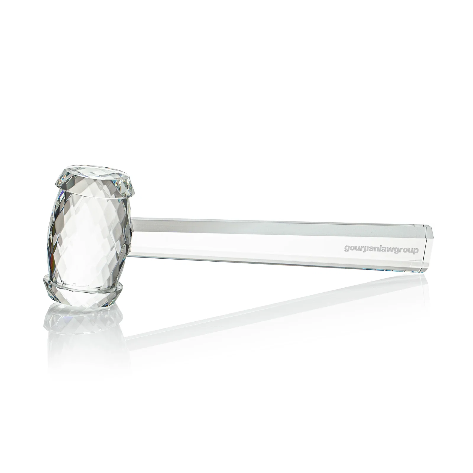 Custom Crystal Gavel Award, 10" with Faceted Head for employee recognition