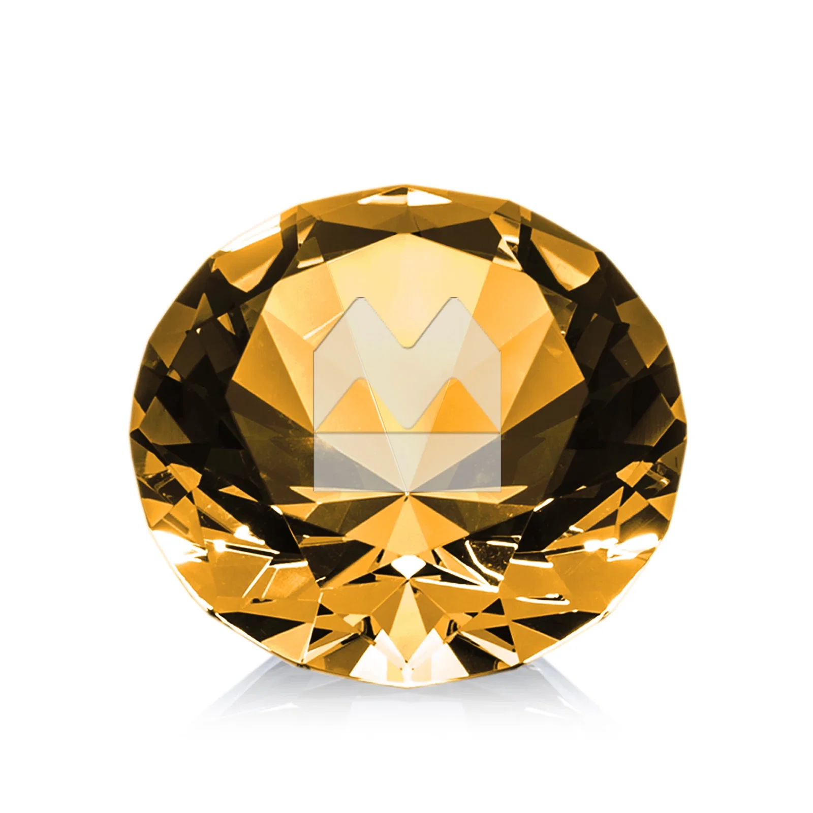 Custom Brilliant-Cut Diamond Crystal Paperweight, 2"-4" in 5 Sizes, gemstone award for volunteer appreciation
