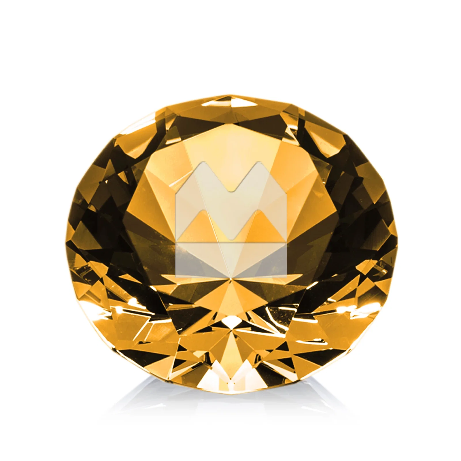 Custom Brilliant-Cut Diamond Crystal Paperweight, 2"-4" in 5 Sizes, gemstone award for dealer and partner awards
