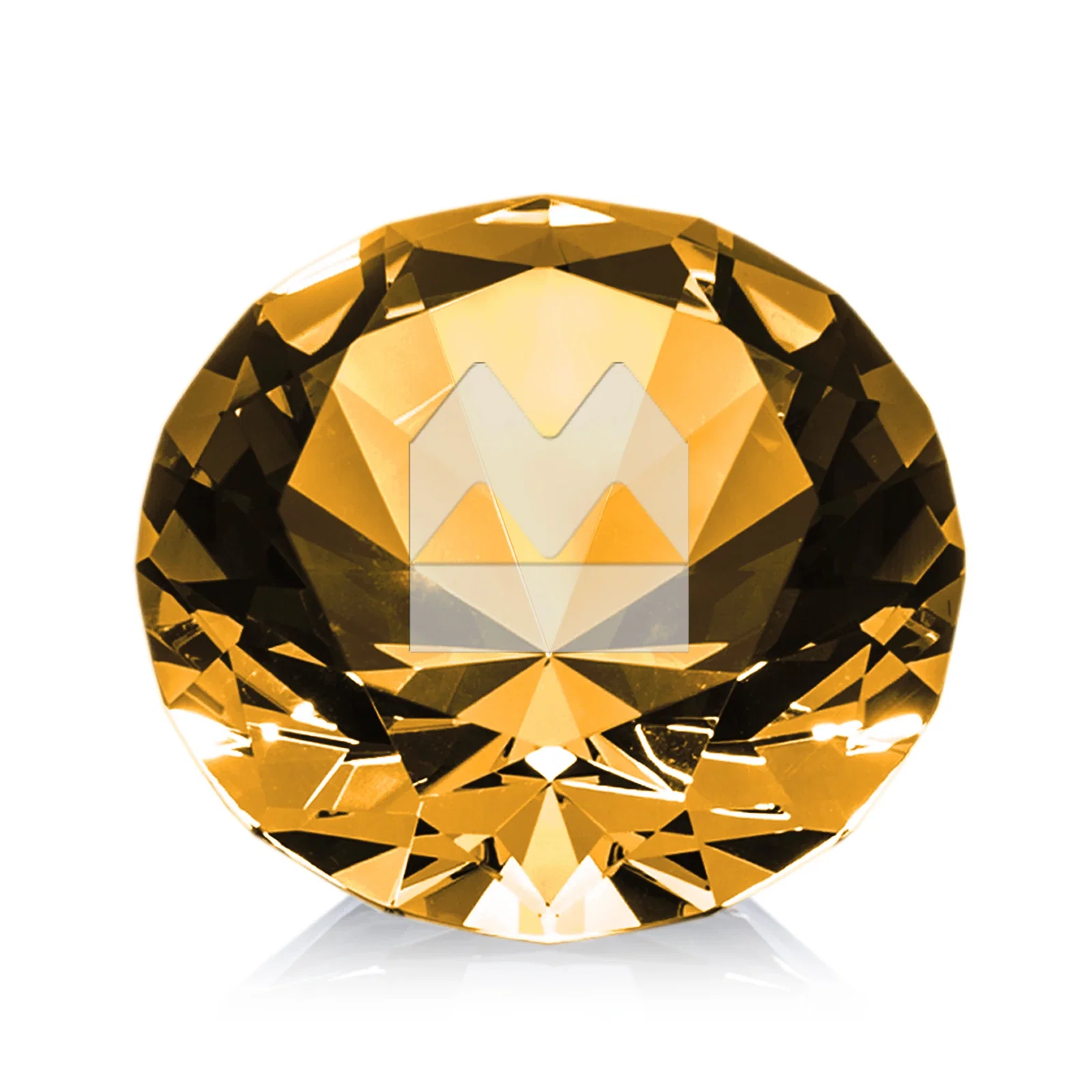 Custom Brilliant-Cut Diamond Crystal Paperweight, 2"-4" in 5 Sizes, gemstone award for company anniversary events