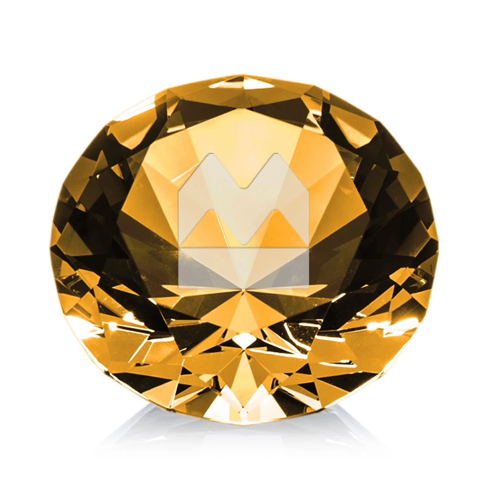 Personalized Brilliant-Cut Diamond Crystal Paperweight, 2"-4" in 5 Sizes, gemstone award for employee recognition