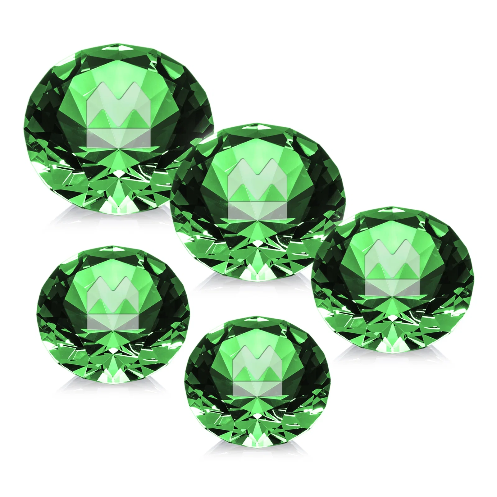 Personalized Brilliant-Cut Diamond Crystal Paperweight, 2"-4" in 5 Sizes, gemstone award for corporate award ceremonies