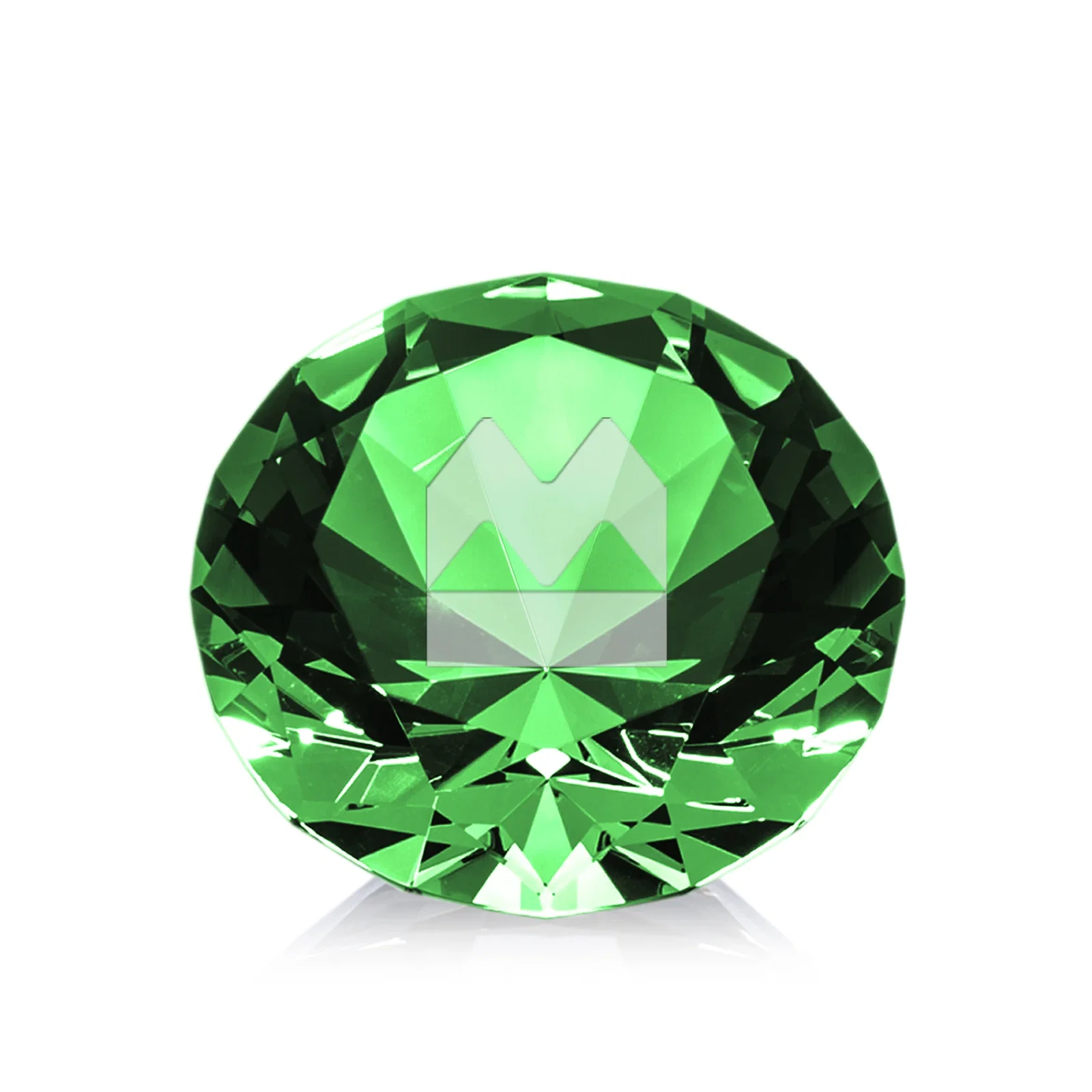 Personalized Brilliant-Cut Diamond Crystal Paperweight, 2"-4" in 5 Sizes, gemstone award for service anniversary gifts