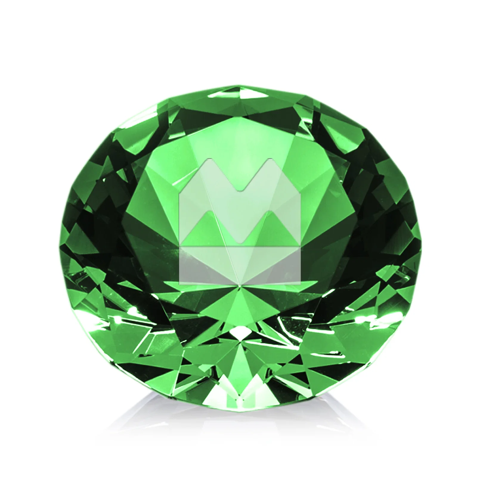 Personalized Brilliant-Cut Diamond Crystal Paperweight, 2"-4" in 5 Sizes, gemstone award for team milestone celebrations