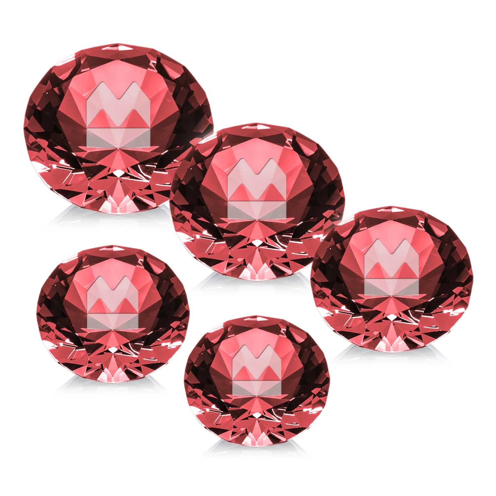 Personalized Brilliant-Cut Diamond Crystal Paperweight, 2"-4" in 5 Sizes, gemstone award for graduation ceremonies