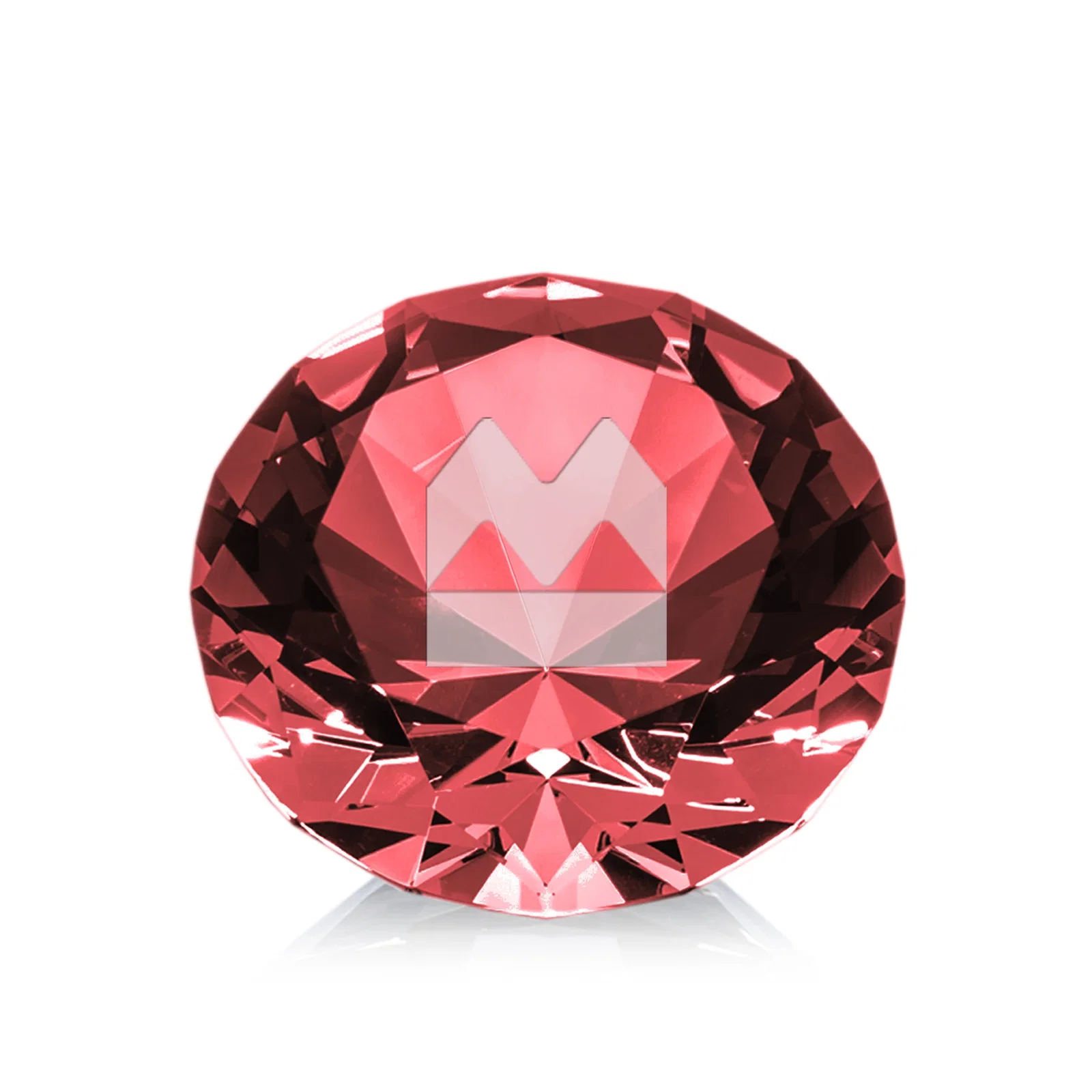 Personalized Brilliant-Cut Diamond Crystal Paperweight, 2"-4" in 5 Sizes, gemstone award for safety achievement programs
