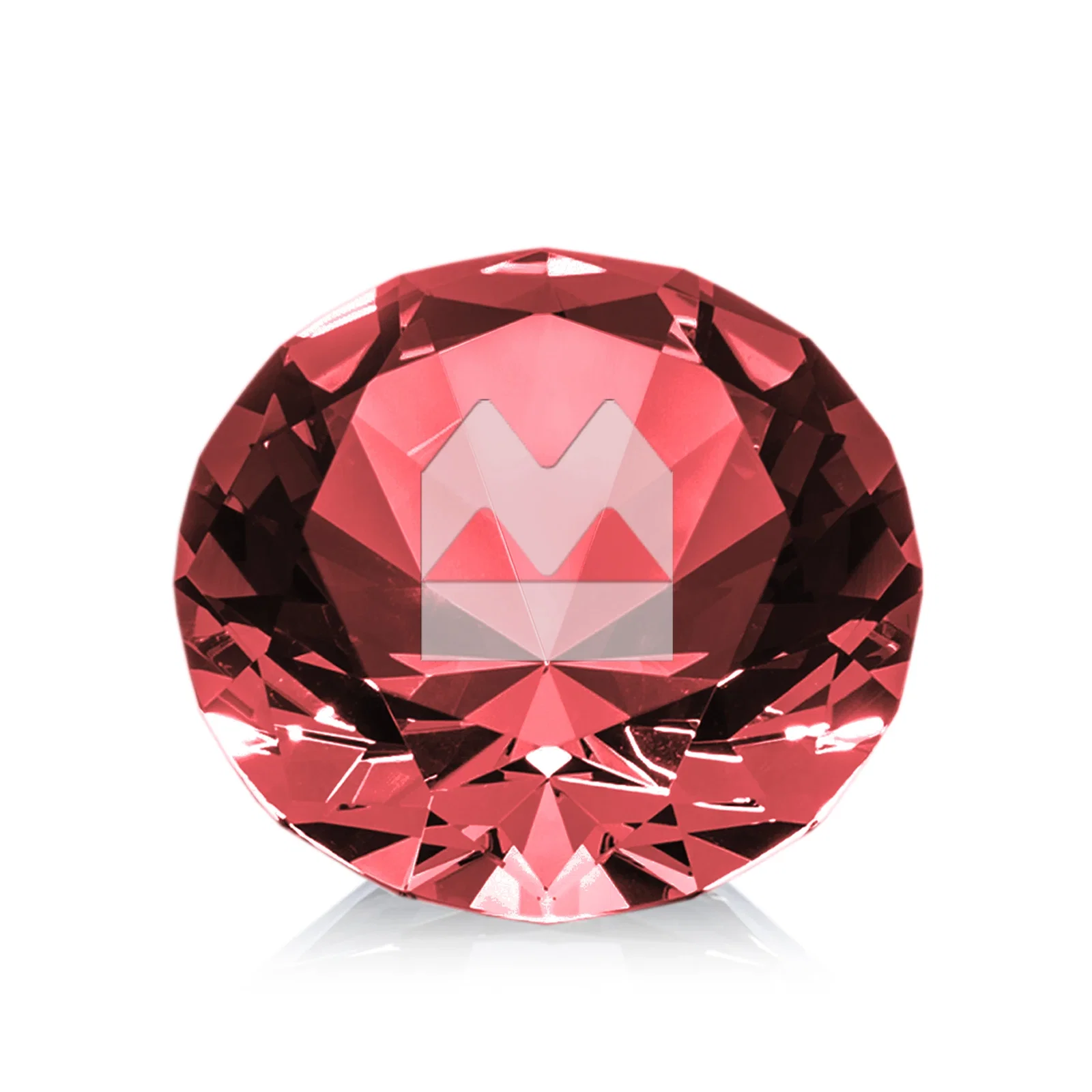 Personalized Brilliant-Cut Diamond Crystal Paperweight, 2"-4" in 5 Sizes, gemstone award for volunteer appreciation
