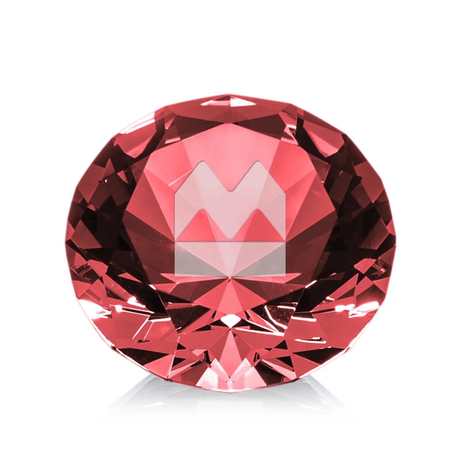 Personalized Brilliant-Cut Diamond Crystal Paperweight, 2"-4" in 5 Sizes, gemstone award for dealer and partner awards