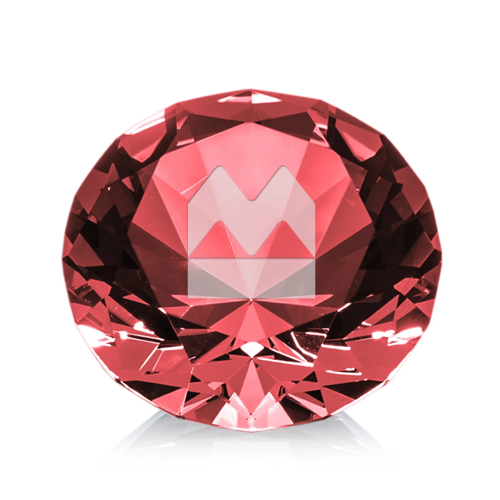 Personalized Brilliant-Cut Diamond Crystal Paperweight, 2"-4" in 5 Sizes, gemstone award for company anniversary events