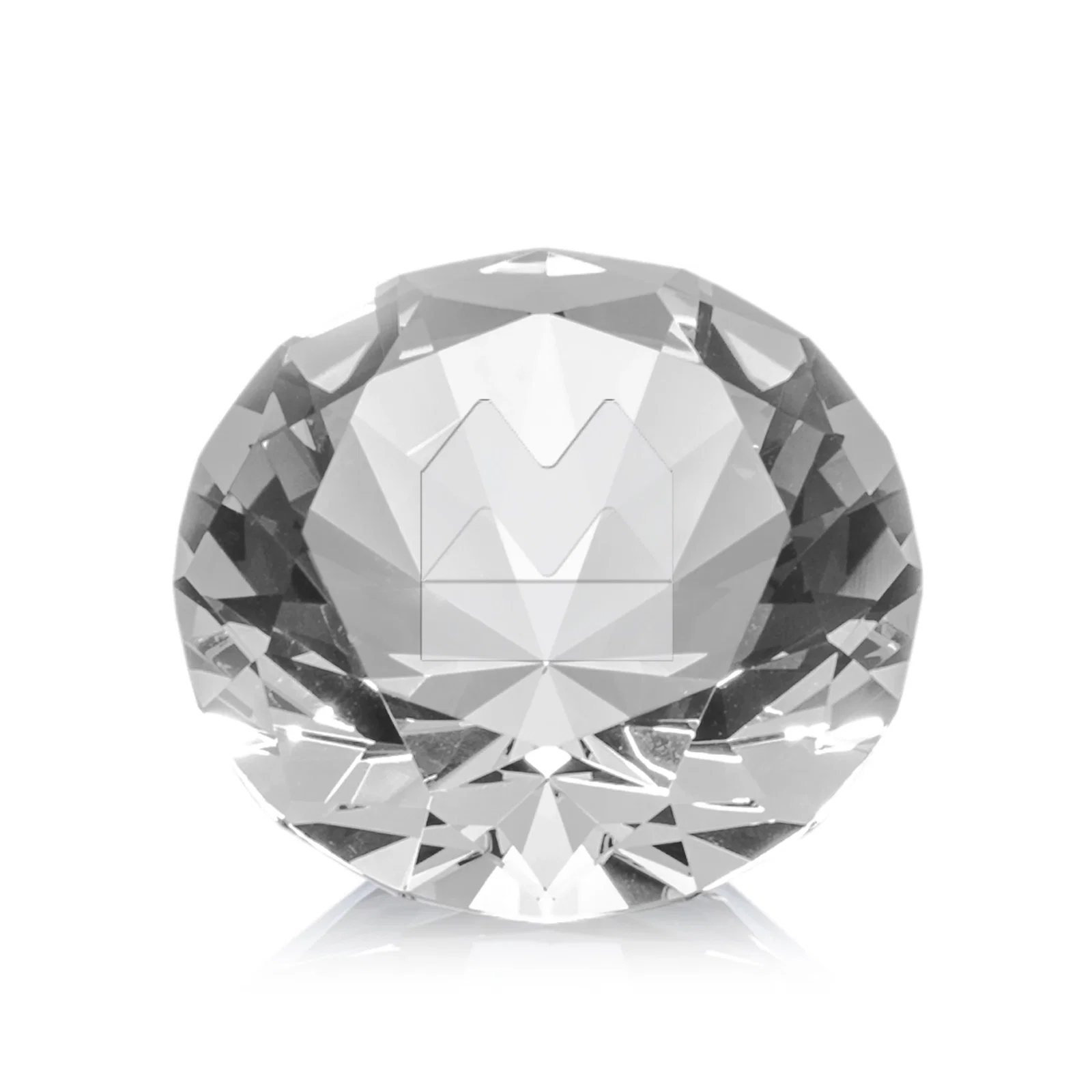 Custom Brilliant-Cut Diamond Crystal Paperweight, 2"-4" in 5 Sizes, gemstone award for service anniversary gifts