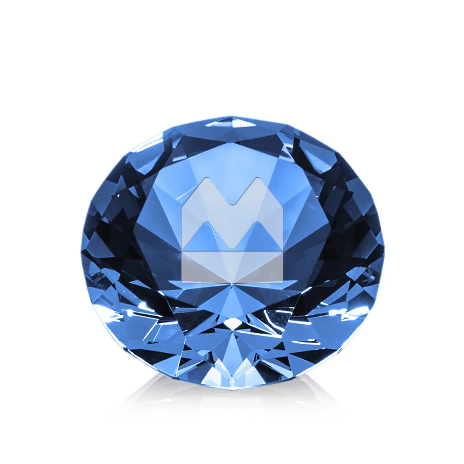 Promotional Brilliant-Cut Diamond Crystal Paperweight, 2"-4" in 5 Sizes, gemstone award for service anniversary gifts