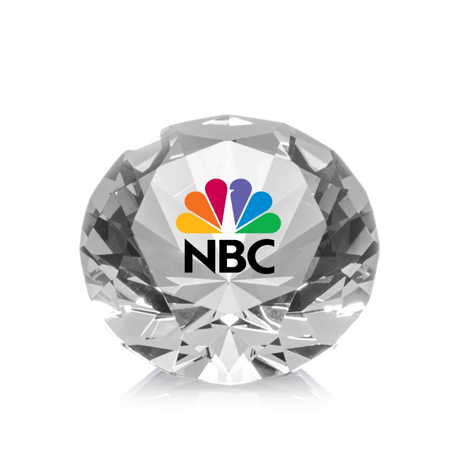 Promotional Brilliant-Cut Diamond Crystal Paperweight, 2"-4" in 5 Sizes, gemstone award for safety achievement programs