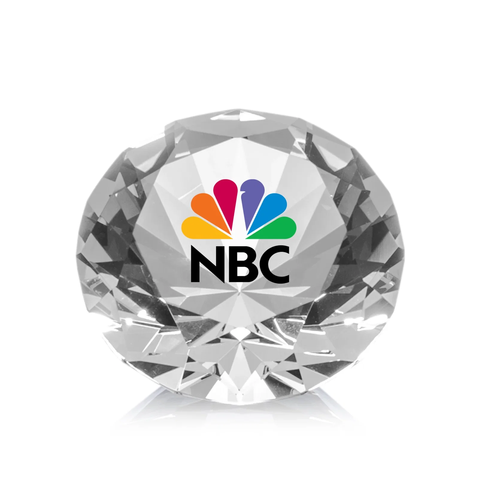 Promotional Brilliant-Cut Diamond Crystal Paperweight, 2"-4" in 5 Sizes, gemstone award for volunteer appreciation