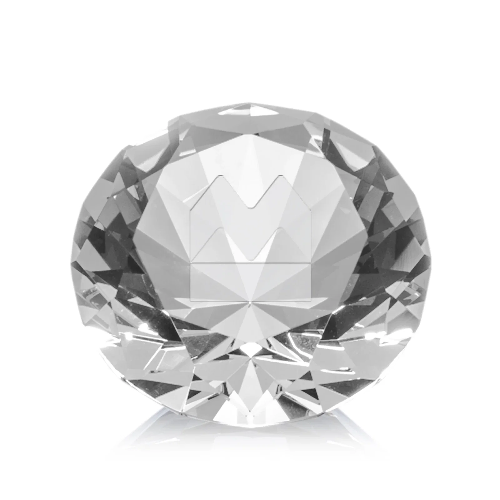 Custom Brilliant-Cut Diamond Crystal Paperweight, 2"-4" in 5 Sizes, gemstone award for sales achievement awards