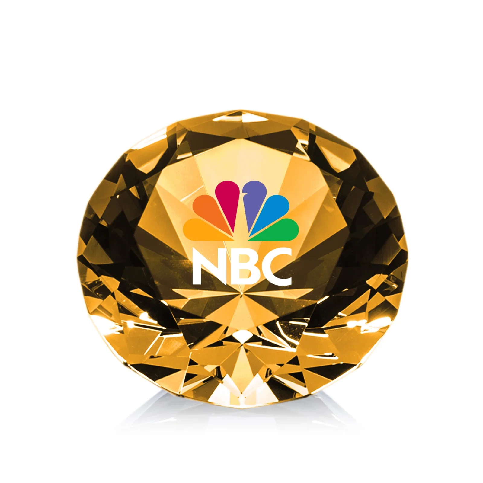 Branded Brilliant-Cut Diamond Crystal Paperweight, 2"-4" in 5 Sizes, gemstone award for sales achievement awards