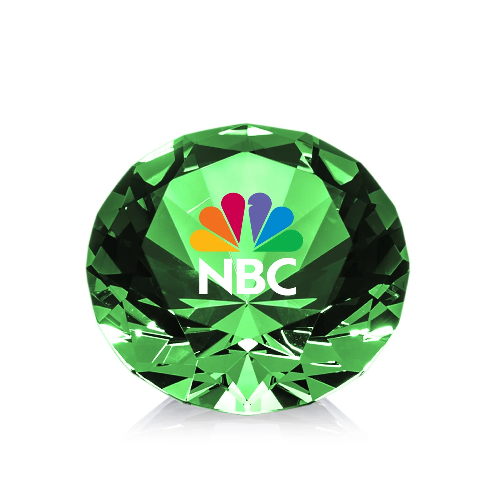 Branded Brilliant-Cut Diamond Crystal Paperweight, 2"-4" in 5 Sizes, gemstone award for safety achievement programs