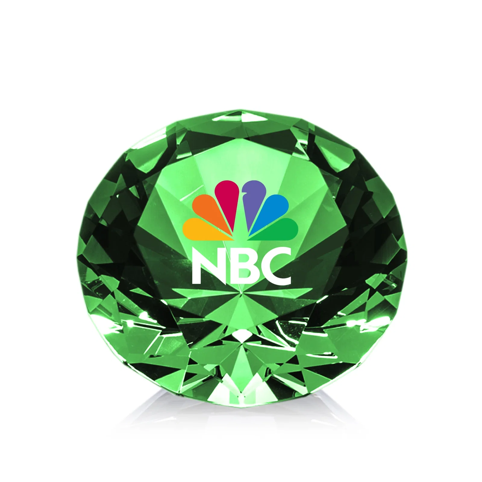 Branded Brilliant-Cut Diamond Crystal Paperweight, 2"-4" in 5 Sizes, gemstone award for volunteer appreciation
