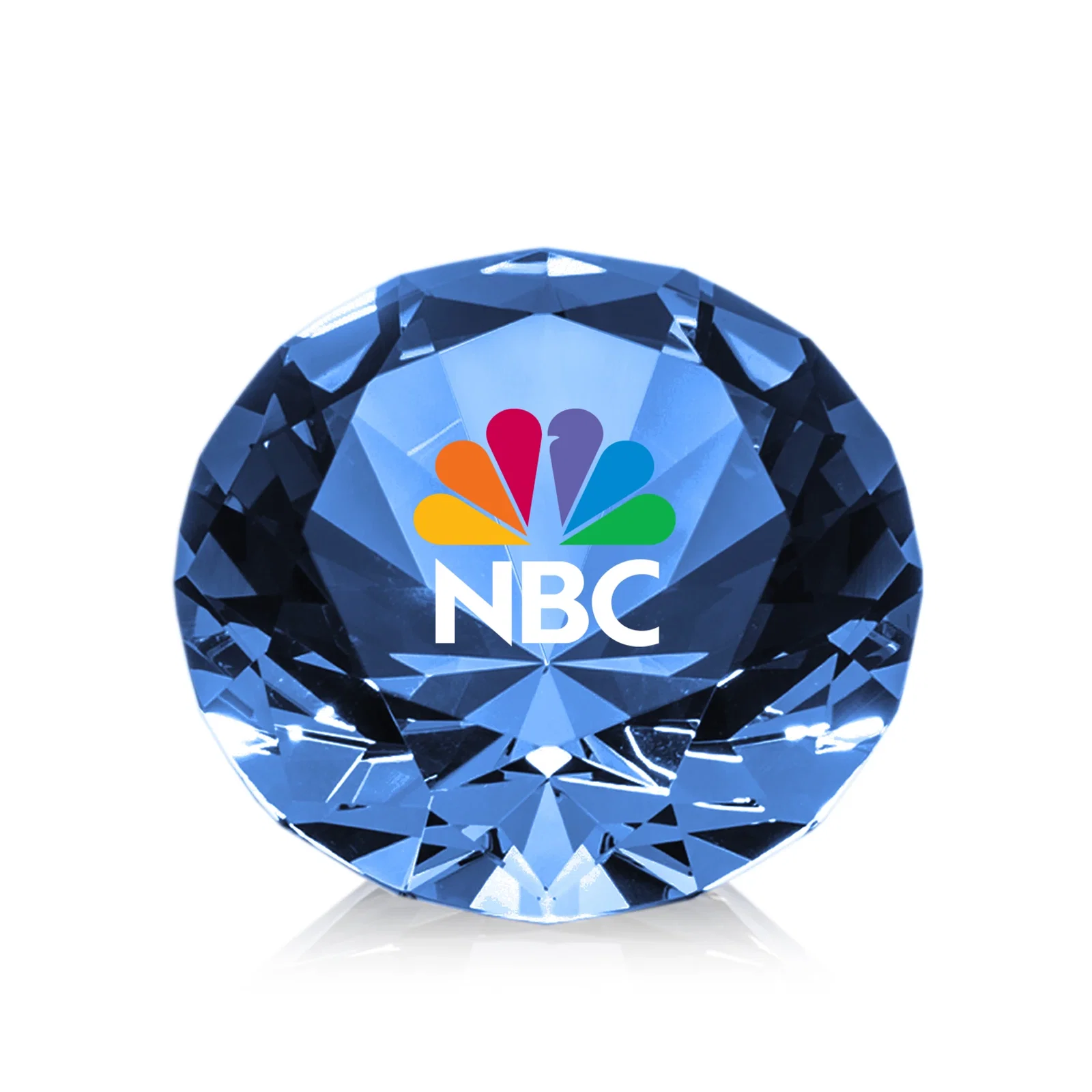 Custom printed Brilliant-Cut Diamond Crystal Paperweight, 2"-4" in 5 Sizes, gemstone award for volunteer appreciation