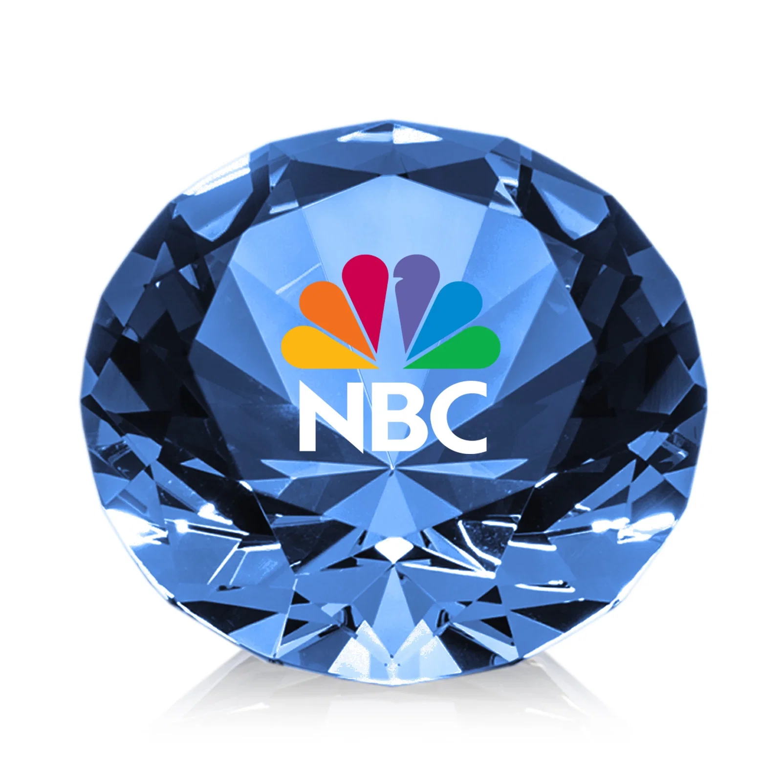 Customized Brilliant-Cut Diamond Crystal Paperweight, 2"-4" in 5 Sizes, gemstone award for employee recognition