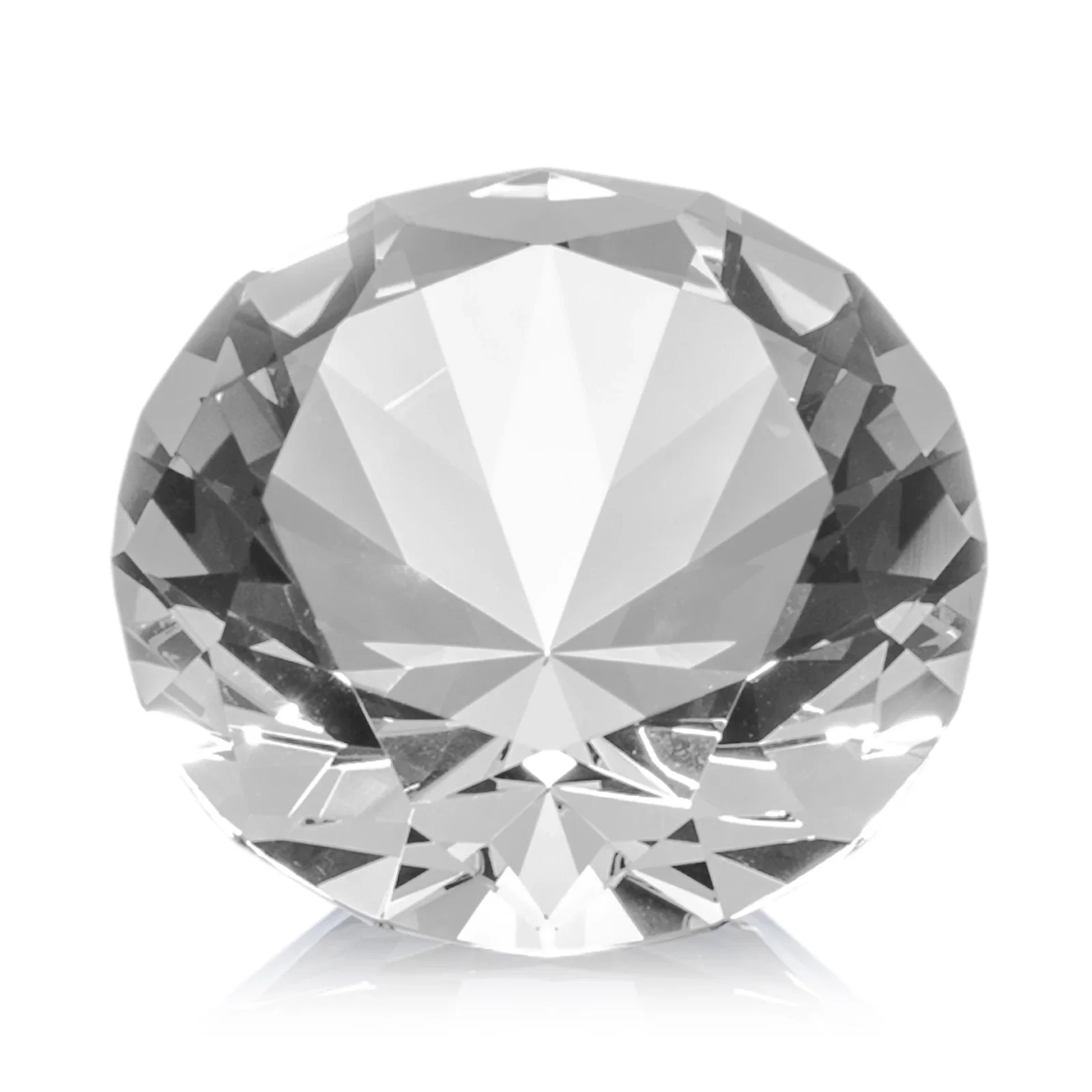 Customized Brilliant-Cut Diamond Crystal Paperweight, 2"-4" in 5 Sizes, gemstone award for team milestone celebrations