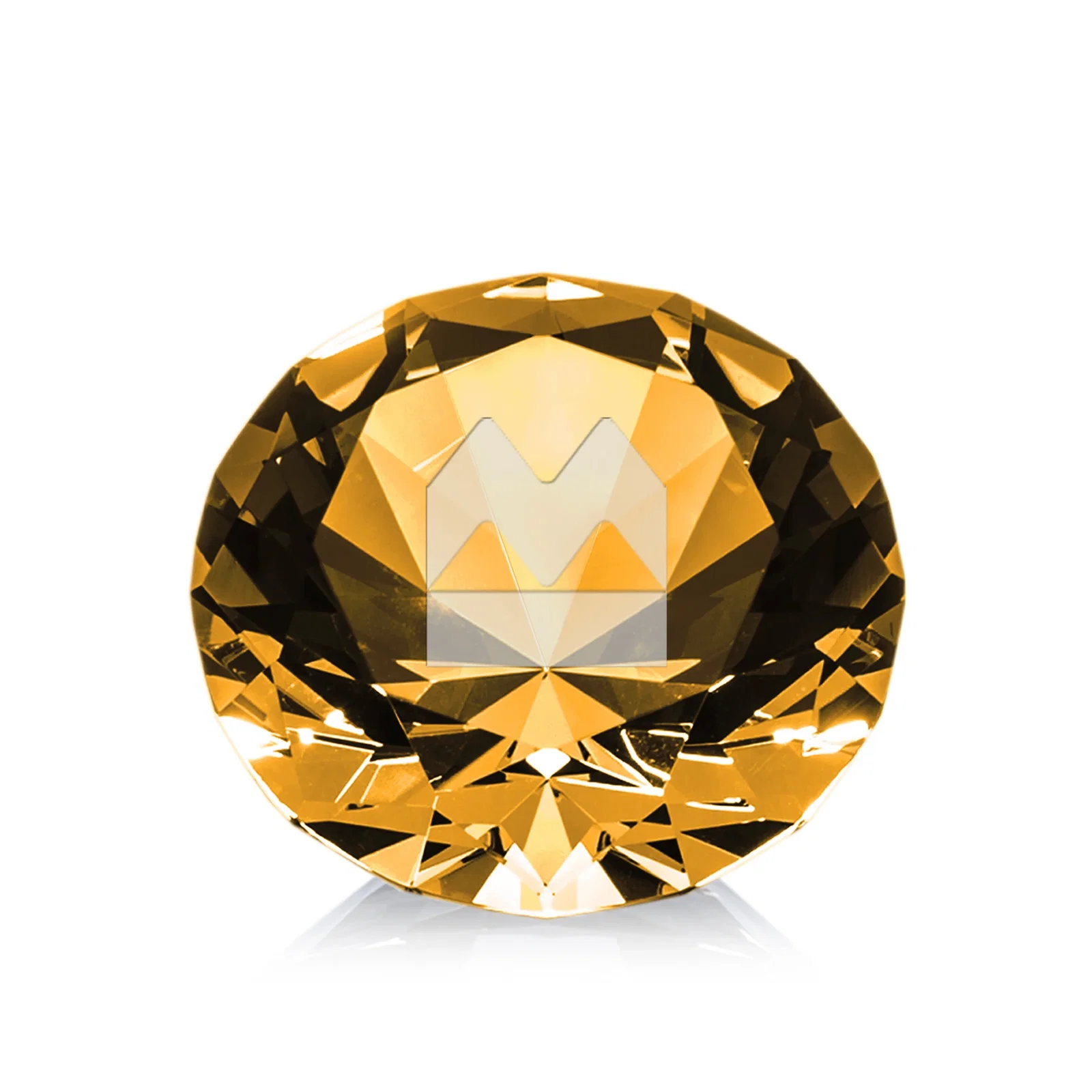 Custom Brilliant-Cut Diamond Crystal Paperweight, 2"-4" in 5 Sizes, gemstone award for safety achievement programs