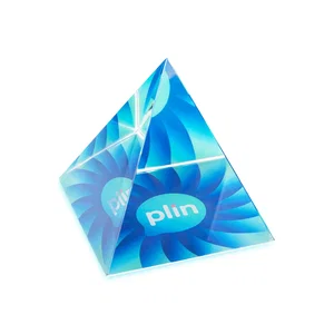 Pyramid Crystal Paperweight, 2"-4" Optical Crystal in 5 Sizes