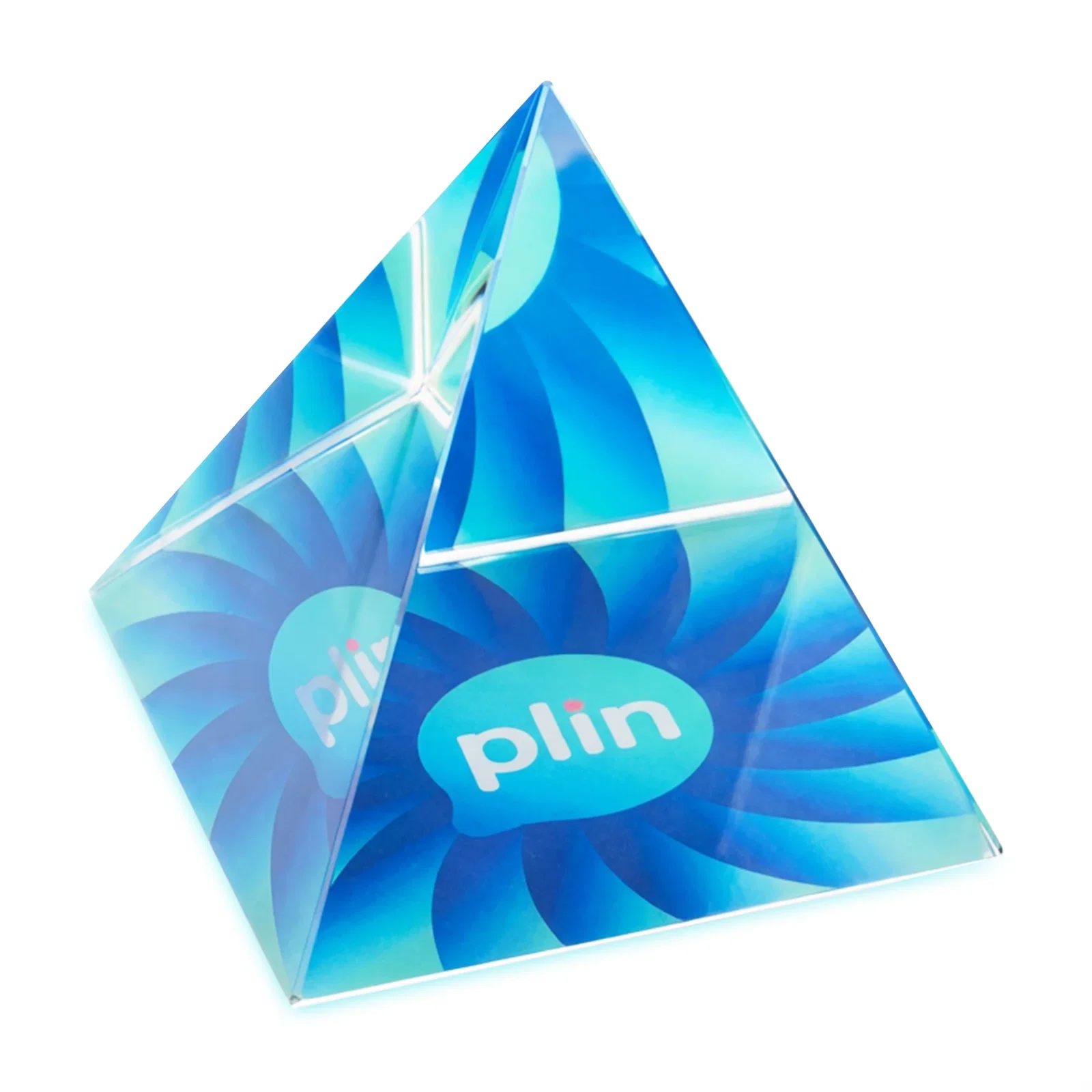 Personalized Pyramid Crystal Paperweight, 2"-4" Optical Crystal in 5 Sizes for corporate award ceremonies