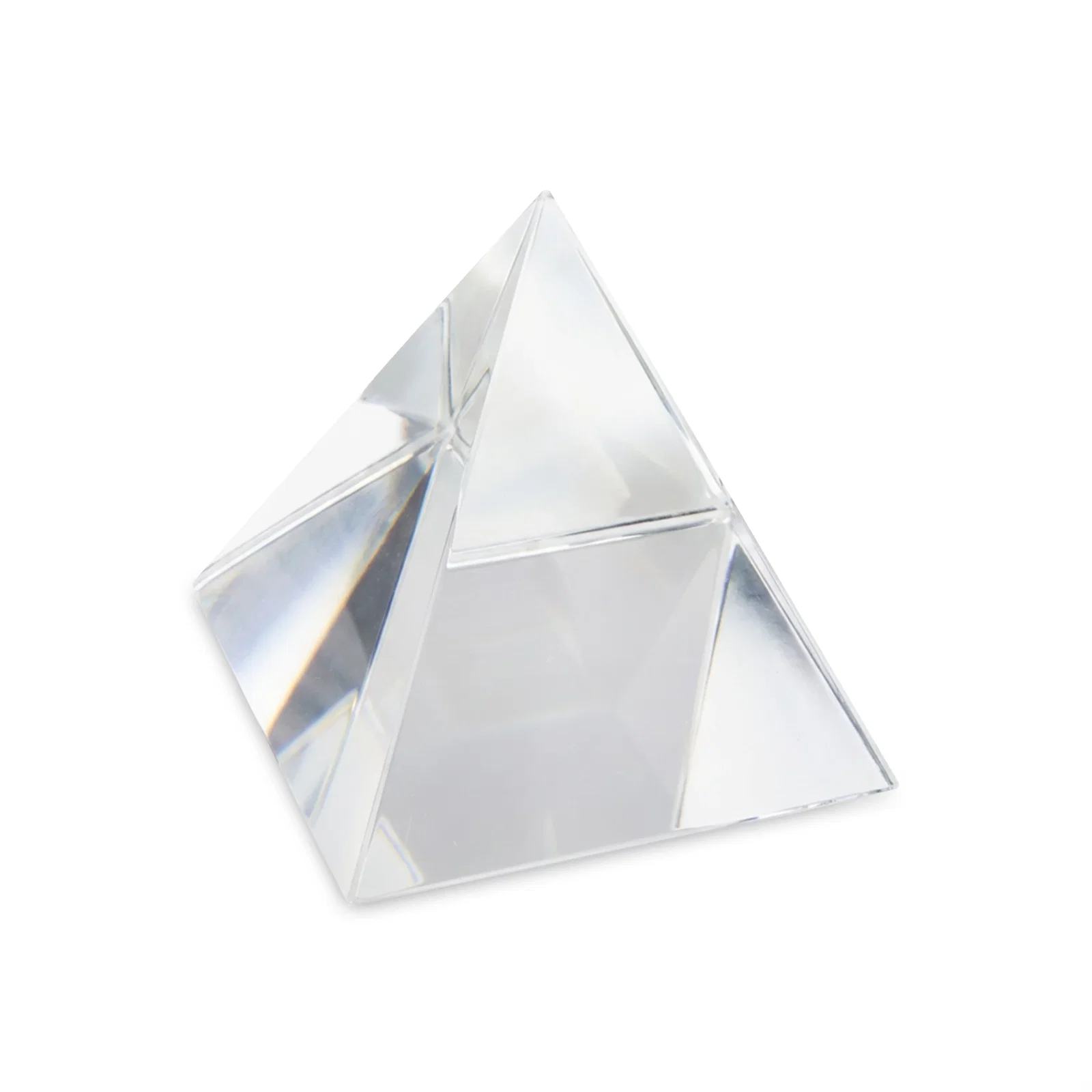 Personalized Pyramid Crystal Paperweight, 2"-4" Optical Crystal in 5 Sizes for service anniversary gifts