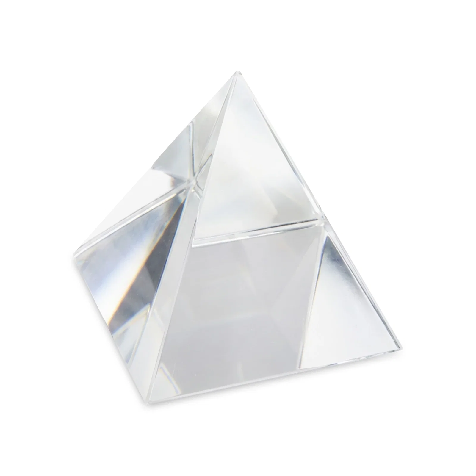 Personalized Pyramid Crystal Paperweight, 2"-4" Optical Crystal in 5 Sizes for sales achievement awards
