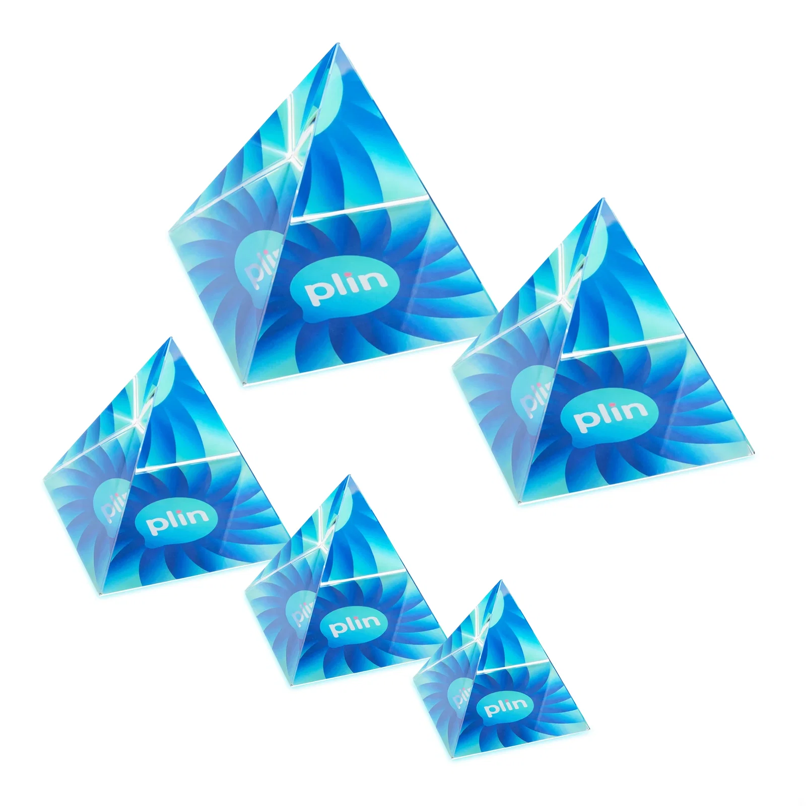 Custom Pyramid Crystal Paperweight, 2"-4" Optical Crystal in 5 Sizes for safety achievement programs