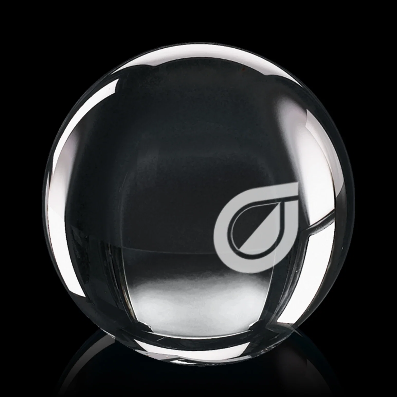 Custom Optical Crystal Sphere Award for employee recognition