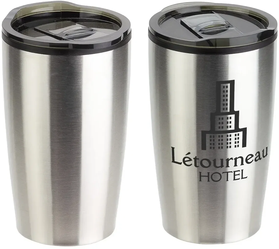 Optima 14 oz steel tumbler, custom logo imprint area detail