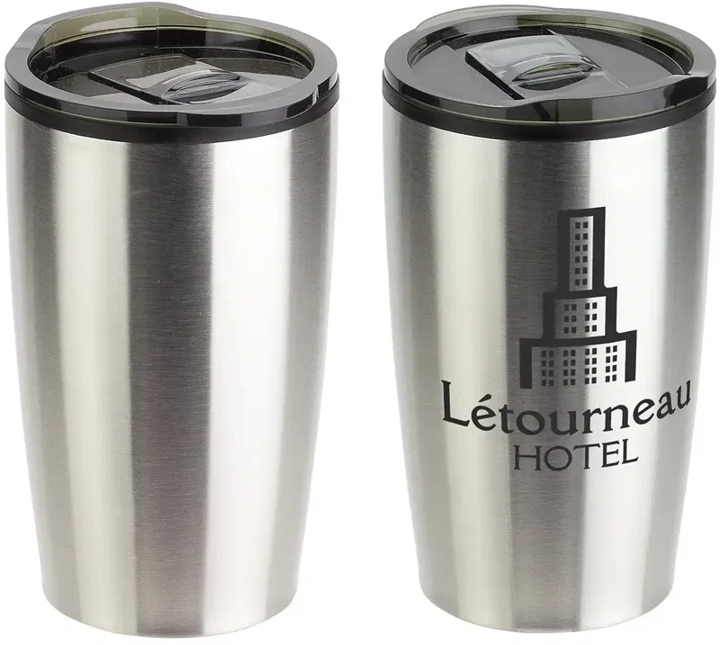 Optima 14 oz steel tumbler, custom logo imprint area detail
