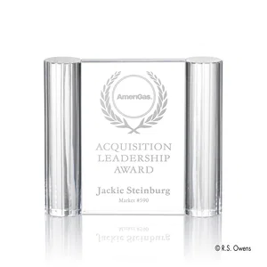 Fire-Polished Grooved Optical Crystal Column Award