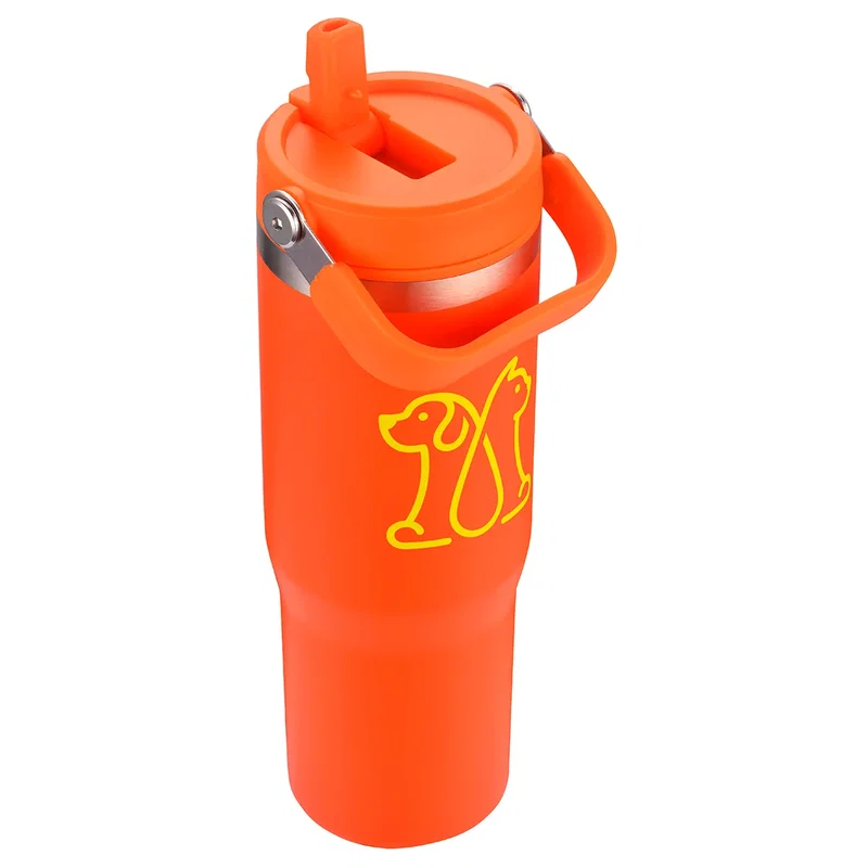 Custom Oreno travel tumbler at the gym, lifestyle shot