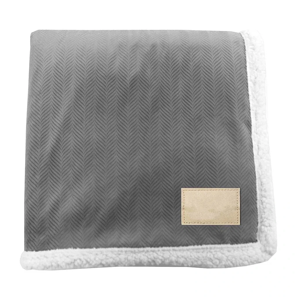 Original Lambswool Throw — Herringbone Gray — view 3