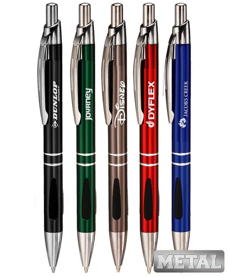 Ornate Colored Metal clicker Pen