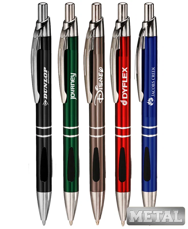 Ornate Colored Metal clicker Pen