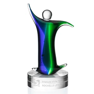 Glass Figure Award With Logo Confined to the Base