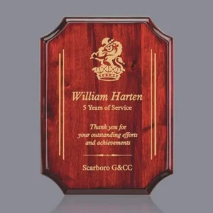 Notched-Border Rosewood Plaque with Included Colorfill