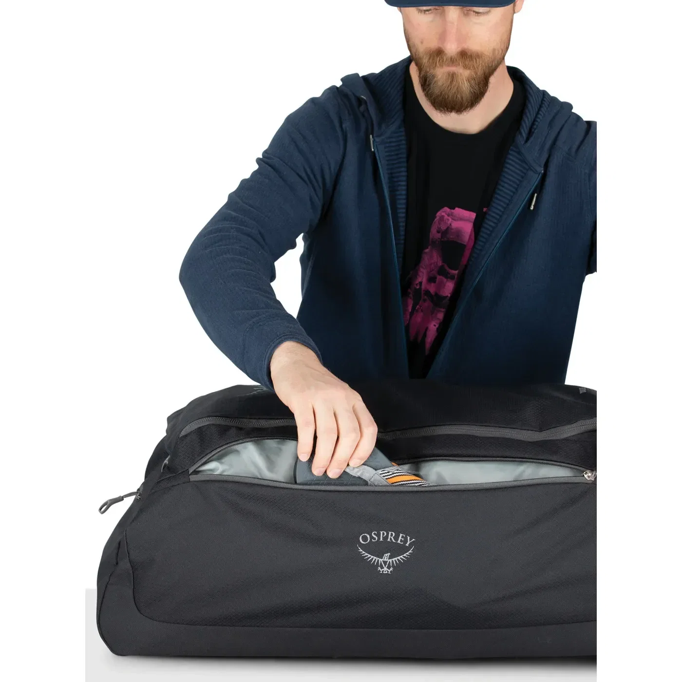 Osprey Daylite® Wheeled Duffel 85 in use